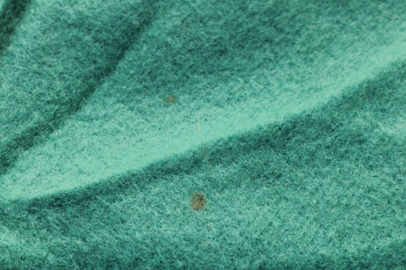 photo of 1950s vintage jade green wool blanket, thick warm winter weight bed blanket  #10