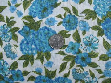 catalog photo of 1950s vintage large blue floral print cotton fabric