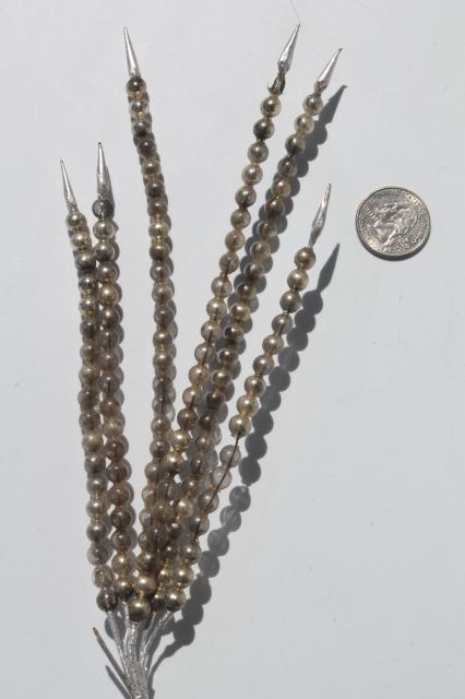 photo of 1950s vintage mercury glass bead Christmas decorations, beaded spray holiday floral picks #4