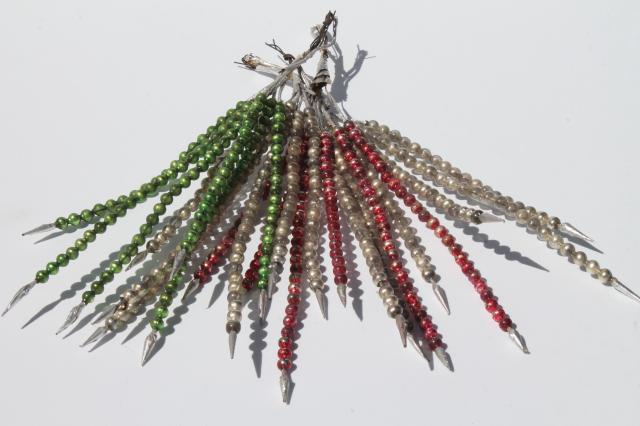 photo of 1950s vintage mercury glass bead Christmas decorations, beaded spray holiday floral picks #7