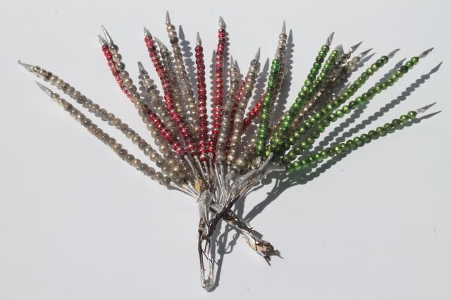 photo of 1950s vintage mercury glass bead Christmas decorations, beaded spray holiday floral picks #8