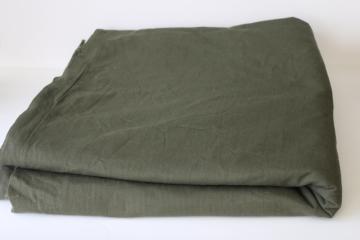 catalog photo of 1950s vintage military surplus drab army green cotton fabric, herringbone twill weave