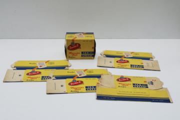 catalog photo of 1950s vintage one pint ice cream boxes, Double D Dairy Lane Wisconsin advertising ephemera food packaging 