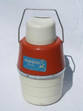 catalog photo of 1950s vintage picnic/camp insulated cooler bottle, Mascot mason jar