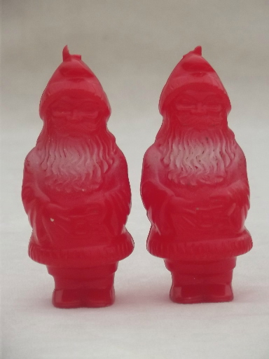 photo of 1950s vintage plastic Santa collection, Christmas tree ornaments, cake decorations #3