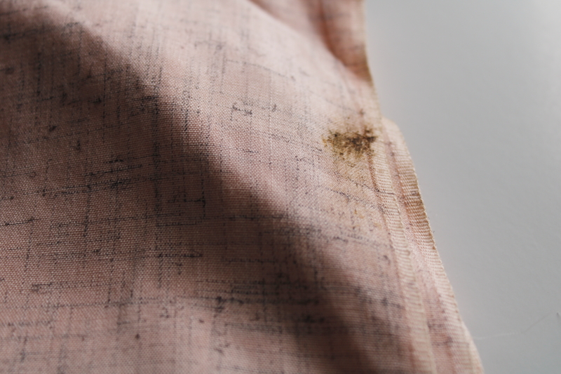 photo of 1950s vintage rayon fabric, shell pink & tweedy grey dress or shirting material #5