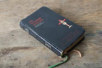 catalog photo of 1950s vintage religious book tiny My Sunday Missal for Mass, black leatherette cover 