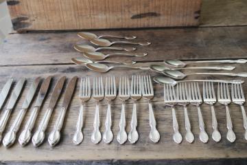 catalog photo of 1950s vintage silverplated flatware set, Rogers / International Silver Precious Mirror