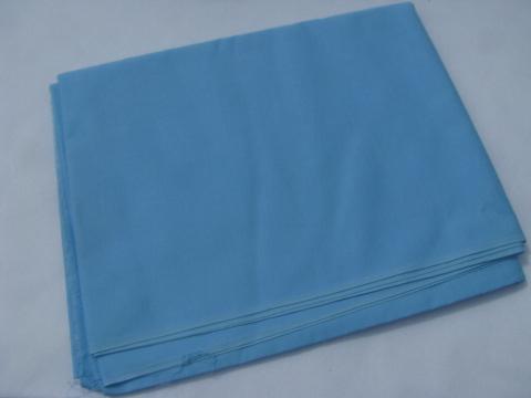 photo of 1950s vintage sky blue cotton quilting solid color fabric, 36'' wide #1