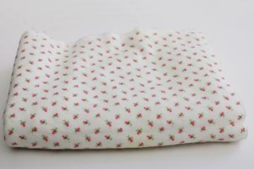 catalog photo of 1950s vintage soft pure cotton flannel fabric baby pink rosebuds print 