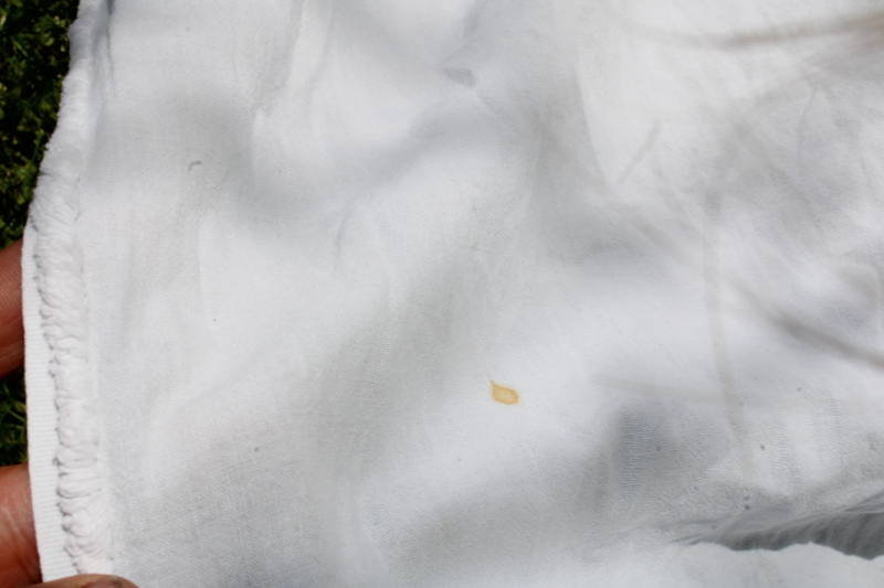 photo of 1950s vintage summer weight chenille bedspread, blue & red sailboat on white cotton nautical decor #9