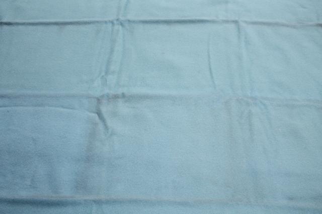 photo of 1950s vintage warm wooly bed blanket, pure wool blanket w/ satin binding #5