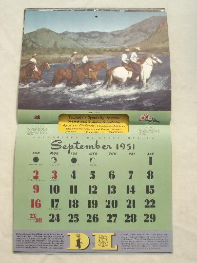 photo of 1951 vintage Delaval calendar, advertising milking & dairy equipment #3