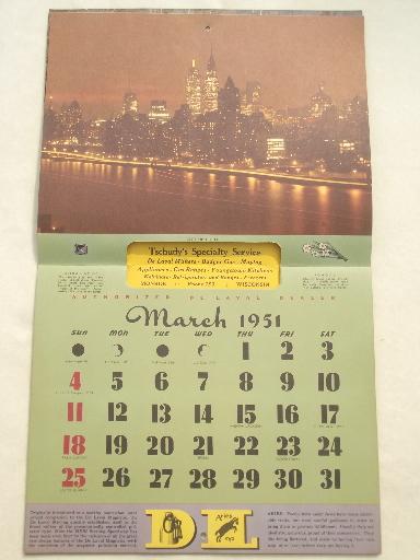 photo of 1951 vintage Delaval calendar, advertising milking & dairy equipment #2