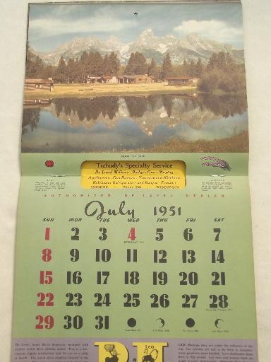 photo of 1951 vintage Delaval calendar, advertising milking & dairy equipment #3