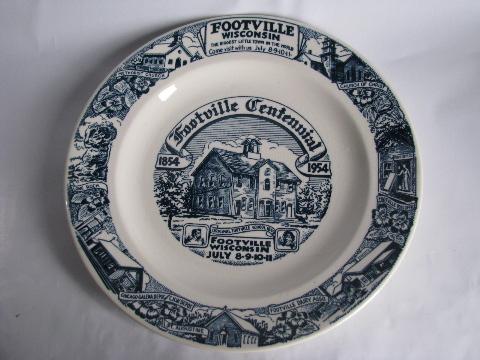 photo of 1954 Centennial plate, Footville Wisconsin #1