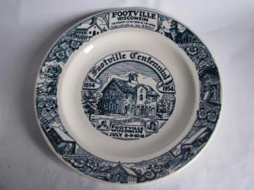 catalog photo of 1954 Centennial plate, Footville Wisconsin