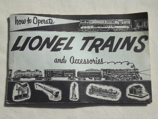 photo of 1954 vintage Lionel Trains instruction book, 64 pg illustrated booklet  #1