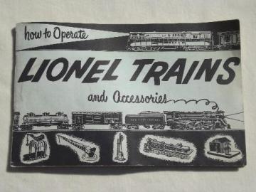 catalog photo of 1954 vintage Lionel Trains instruction book, 64 pg illustrated booklet 