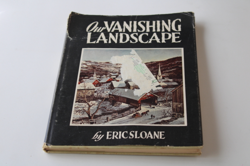 photo of 1955 Eric Sloane Our Vanishing Landscape hand lettered art drawings vintage farm buildings, fences etc #1