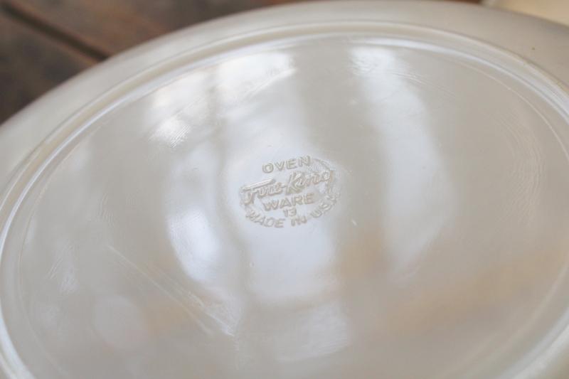 photo of 1960s vintage Anchor Hocking Fire King wheat pattern milk glass dinner plates #4