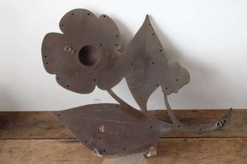 photo of 1960s vintage Syroco huge plastic flower wall art plaque, MCM decor #3