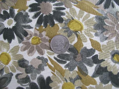 photo of 1960's vintage big daisies print cotton fabric, retro! #1