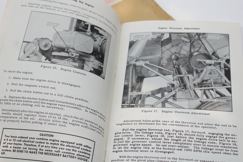 photo of 1960s vintage farm equipment manual for Case Model 80 combine Operating Instructions booklet #5