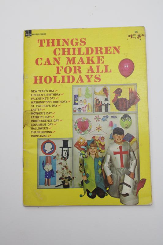 photo of 1960s vintage holiday craft book Things Children Can Make pack o fun type projects #1