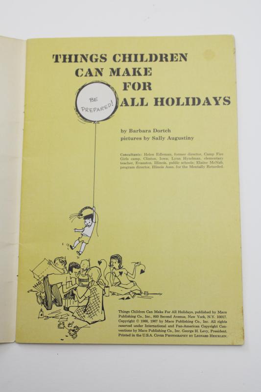 photo of 1960s vintage holiday craft book Things Children Can Make pack o fun type projects #2