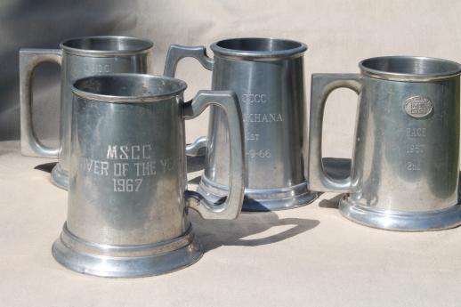 photo of 1960s vintage motor racing trophy cups, Milwaukee sports car club, driver of year etc. #1