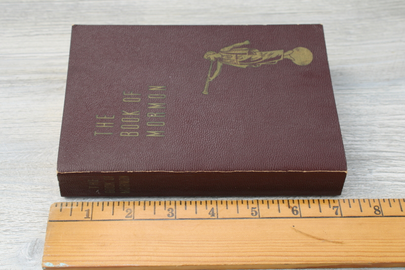 photo of 1964 vintage The Book of Mormon burgundy red leatherette cover w/ gold #4