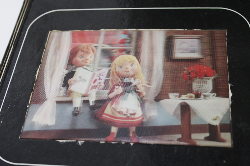 photo of 1966 Snow Queen Shiba Productions living story book lenticular image cover, illustrated w/ photos of dolls  #1