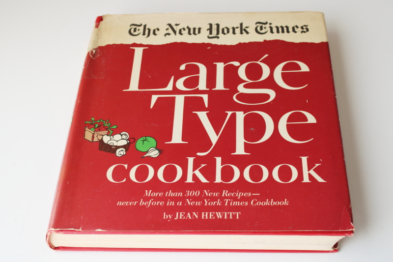 photo of 1968 vintage New York Times large type cook book, Jean Hewitt large print recipes  #1