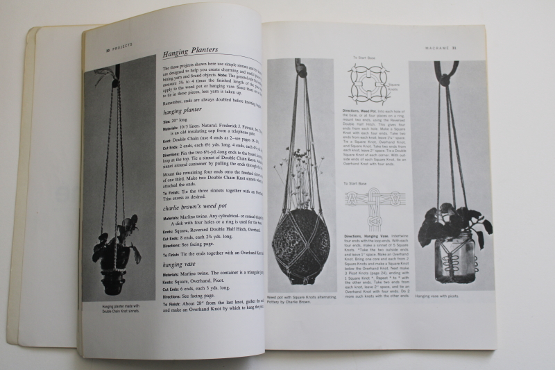 photo of 1970 vintage book macrame step by step, illustrated how to patterns & instructions #3