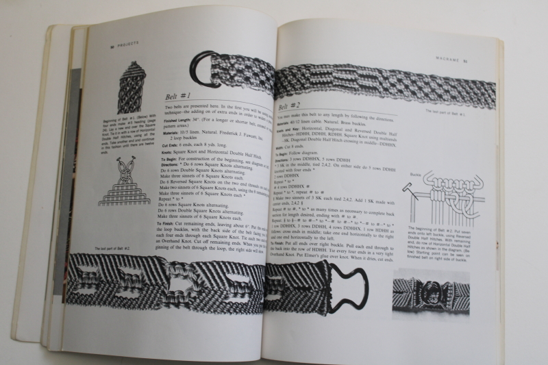 photo of 1970 vintage book macrame step by step, illustrated how to patterns & instructions #4