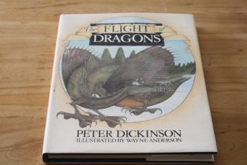 catalog photo of 1970s vintage 1st US edition Flight of Dragons Dickinson & Anderson, gnomes book style mythology