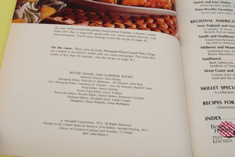 photo of 1970s vintage Better Homes and Gardens cookbook, easy electric skillet recipes #3