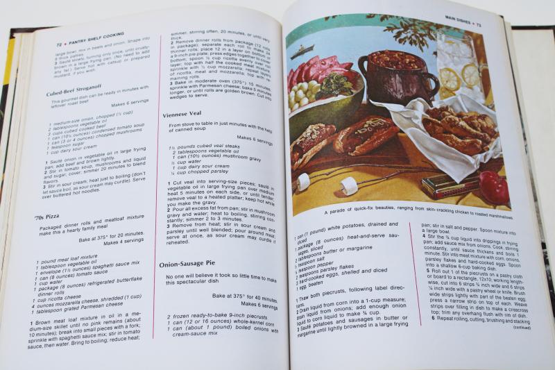 photo of 1970s vintage Fast Meals Family Circle cookbook, retro food styling & recipes #5