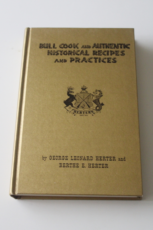 photo of 1970s vintage Herter's Bull Cook Authentic Historical Recipes cookbook  #1