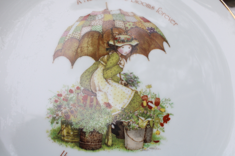 photo of 1970s vintage Holly Hobbie plate A Mothers Love Blooms Forever Happy Mothers Day #2