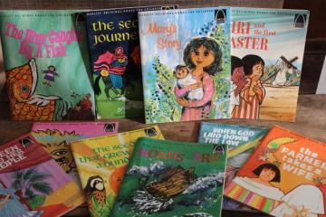 catalog photo of 1970s vintage books lot Bible stories for children, Concordia Arch paperbacks