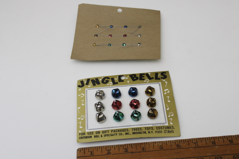 photo of 1970s vintage dime store Christmas jingle bells in different colors, Criterion Bell Brooklyn NY  #2