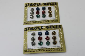 1970s vintage dime store Christmas jingle bells in different colors, Criterion Bell Brooklyn NY 