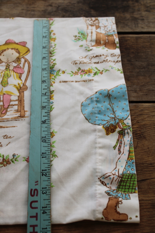 photo of 1970s vintage pillowcase handmade from Holly Hobbie print bed sheet fabric  #5