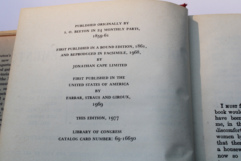 photo of 1970s vintage reprint antique book Isabella Beaton 1860s household management & recipes  #4