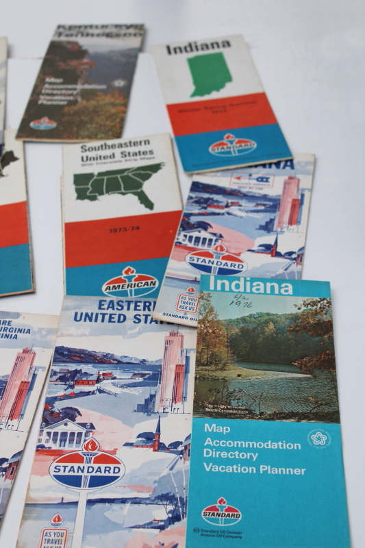 photo of 1970s vintage road maps Standard Oil division American Oil Ameco old advertising lot #3