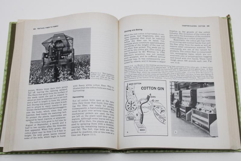 photo of 1970s vintage textbook, Textiles Fibers to Fabric, materials & fabric weave knit types #8