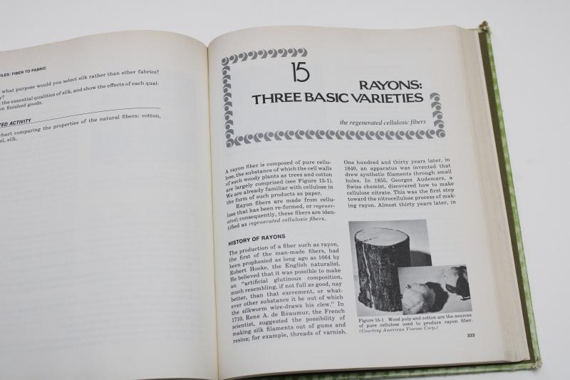 photo of 1970s vintage textbook, Textiles Fibers to Fabric, materials & fabric weave knit types #9