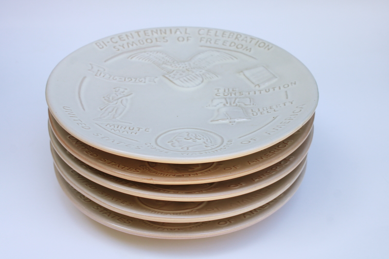 photo of 1976 vintage Frankoma plates set of 5 American Revolution patriots & battles Revolutionary War  #1